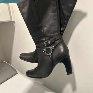 Y2K Harley Davidson, Below-the-knee, Black Leather Boots Women's 7